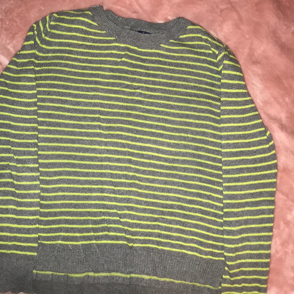 Greg with green stripes sweater